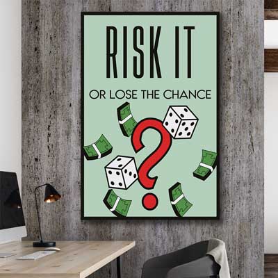inspirational wall art print of Roll the Dice