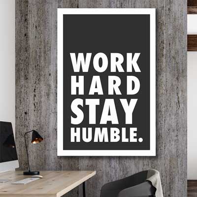 inspirational wall art print of Work Hard