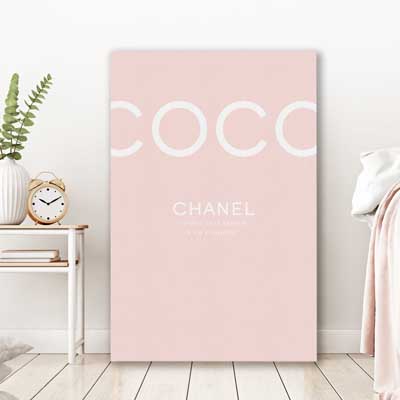 Coco Fashion Pink - part of our high quality fashion canvas wall art and prints collection