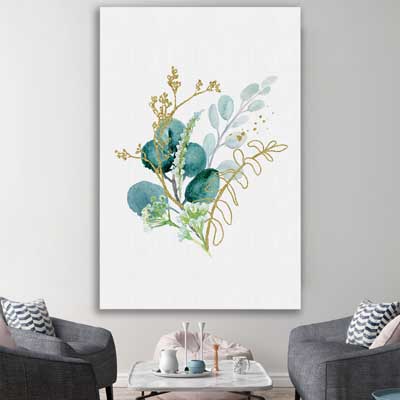 floral print of Eucalyptus Bunch Two