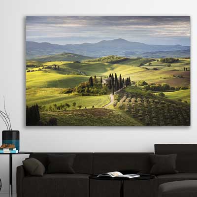 floral print of Tuscan Countryside