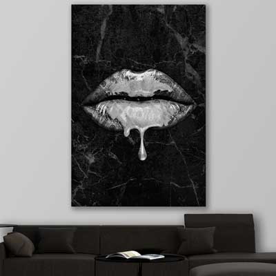 Darkened Lust - part of our high quality canvas lips wall art collection