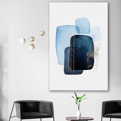 Blue Ivory One - part of our high quality canvas abstract wall art collection