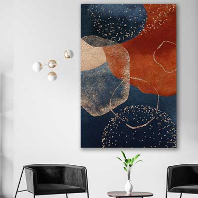 Beige Navy One - part of our high quality canvas abstract wall art collection