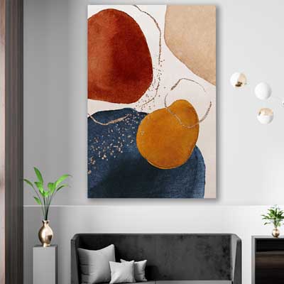 Beige Navy Two - part of our high quality canvas abstract wall art collection