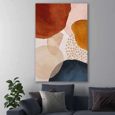Beige Navy Three - part of our high quality canvas abstract wall art collection