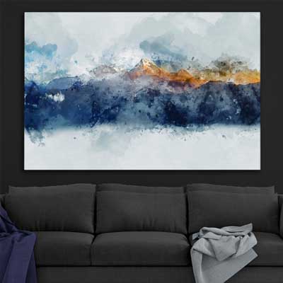 Watercolour Mountains - part of our high quality canvas abstract wall art collection