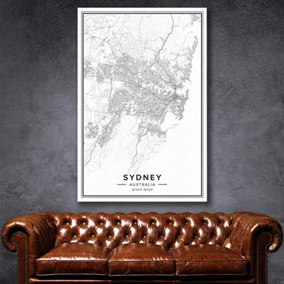 Sydney City is a high quality canvas print in our city skyline, travel prints and maps collection