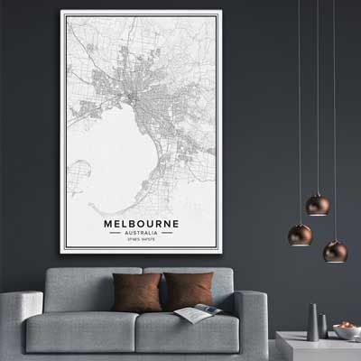 Melbourne City is a high quality canvas print in our city skyline, travel prints and maps collection