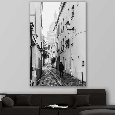 Paris Alley is a high quality canvas print in our city skyline, travel prints and maps collection