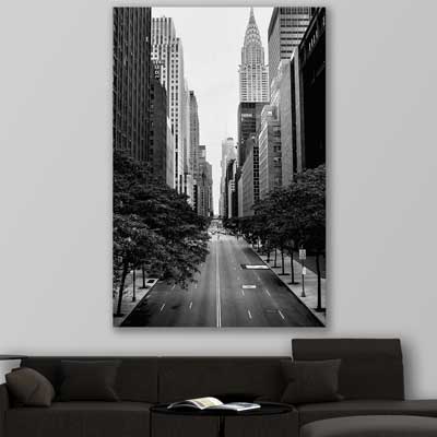 Manhattan Street is a high quality canvas print in our city skyline, travel prints and maps collection