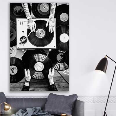 Music Vibes is a high quality canvas print in our city skyline, travel prints and maps collection