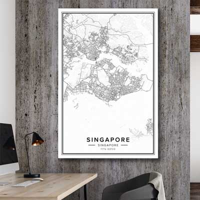 Singapore City is a high quality canvas print in our city skyline, travel prints and maps collection