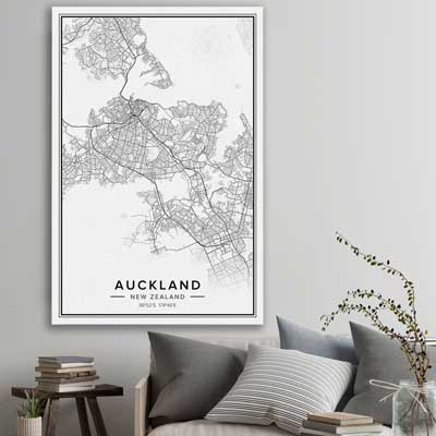 Auckland City is a high quality canvas print in our city skyline, travel prints and maps collection
