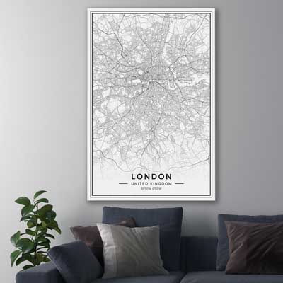London City is a high quality canvas print in our city skyline, travel prints and maps collection