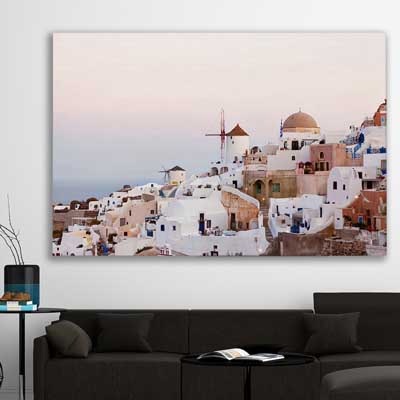 beach and coastal wall art print of Santorini Sunrise