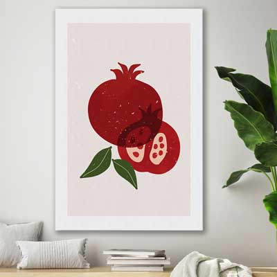 Red Pomegranate is a colourful and stylish canvas wall art and print suited for the kitchen area