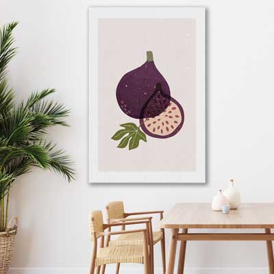 Purple Fig is a colourful and stylish canvas wall art and print suited for the kitchen area