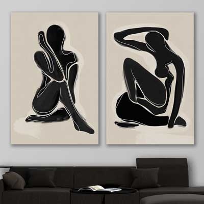 Matisse Shadow Pair - part of our high quality canvas abstract wall art collection