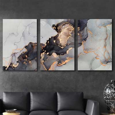Darkened Gold Set - part of our high quality canvas abstract wall art collection